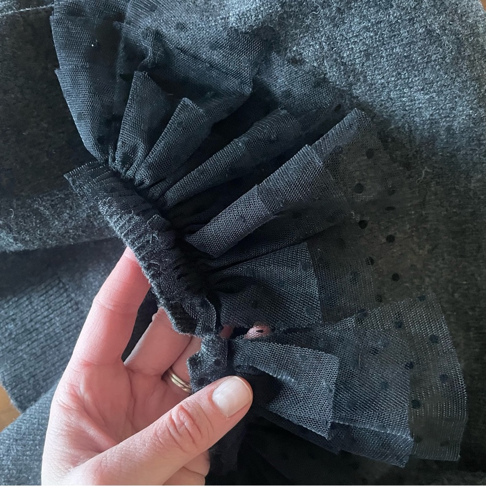 Boden Grey Tulle Ruffle Neck Sweater - Picture 10 of 12